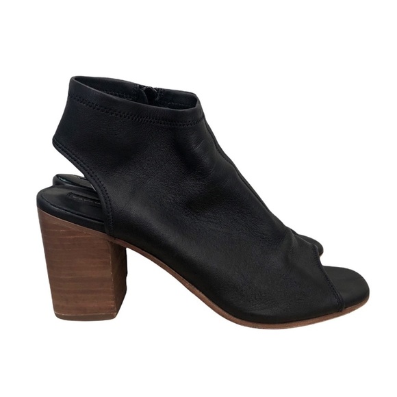 Steven By Steve Madden Black Leather Seigi Block Heel 11 - Picture 1 of 5